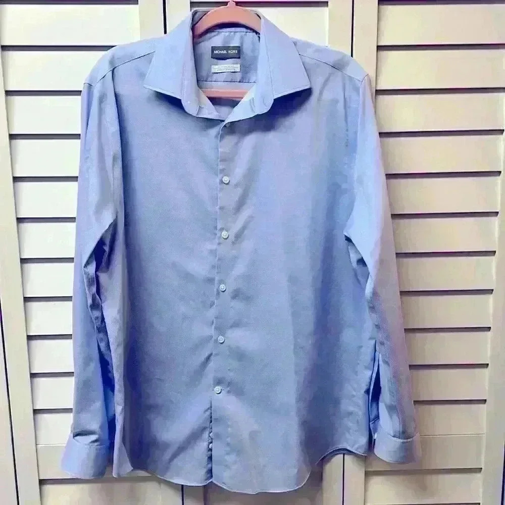 Michael Kors Regular Fit Airsoft Stretch Dress Shirt - Size 16.5 34/35